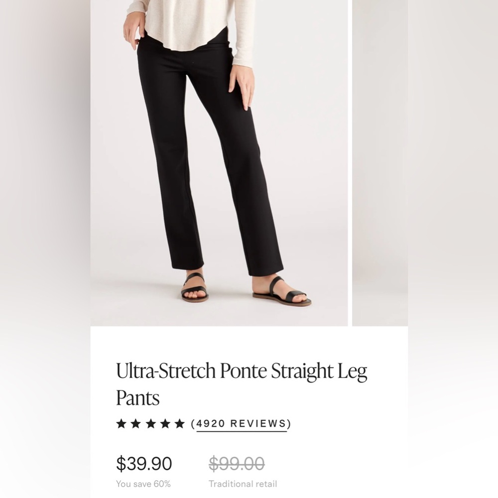 Quince Ultra-Stretch Ponte Straight Leg Pants